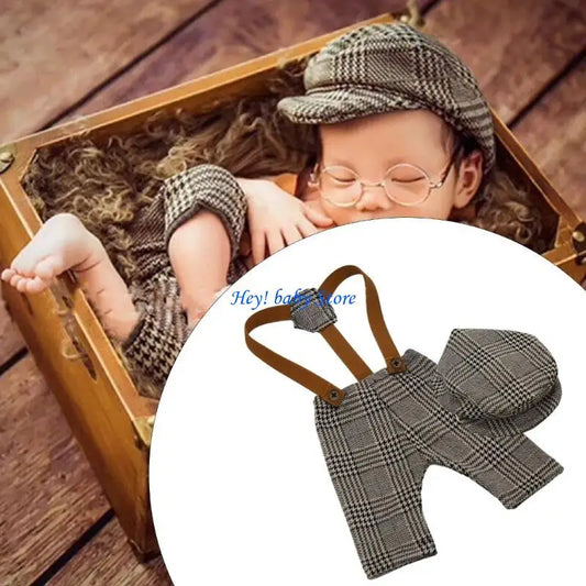 Baby Photo Costume Overalls & Hat Set | Newborn Gift Baby Photo Costume Peaceful Pleasures Health and Wellness CN