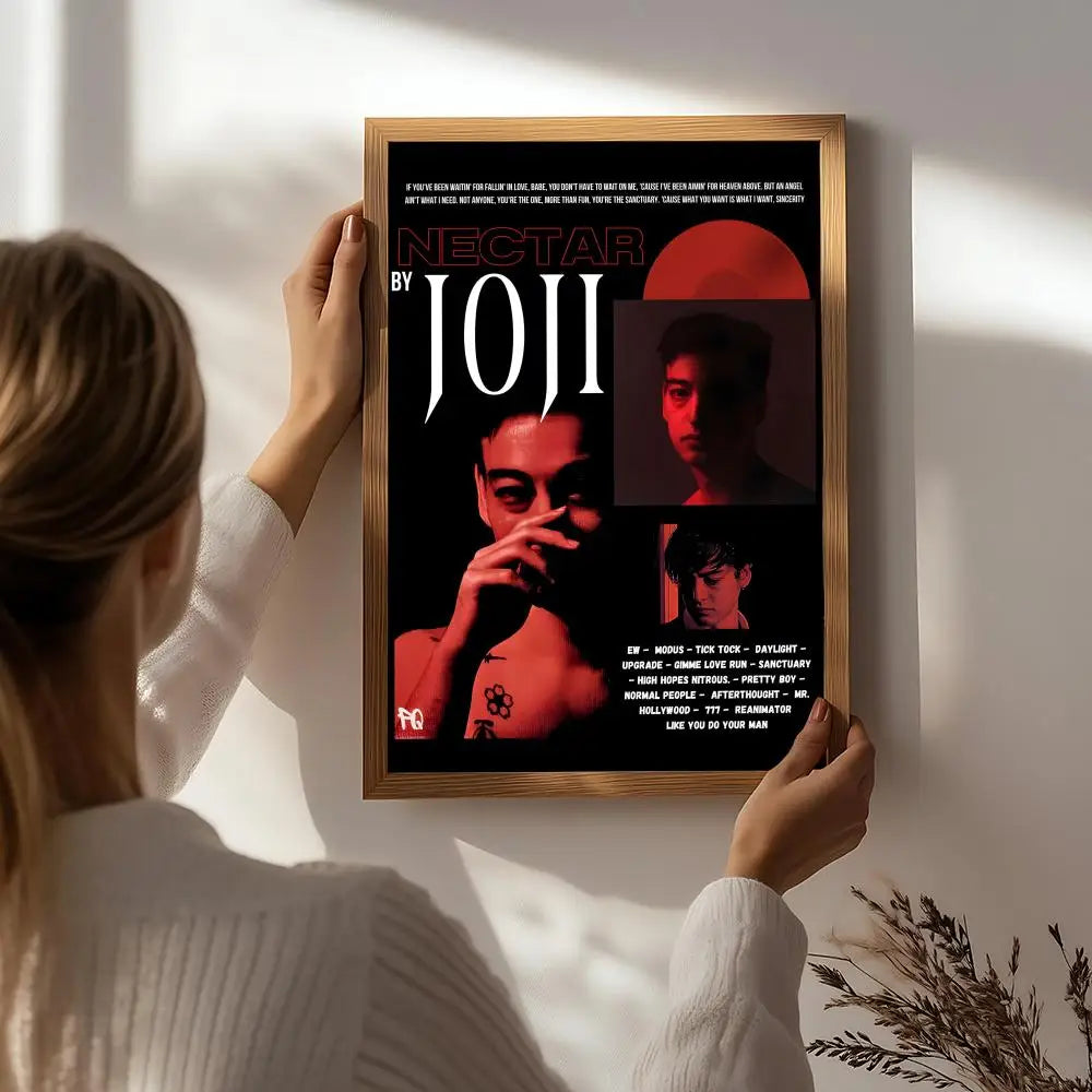 Singer J-Joji Poster HD Self Adhesive Waterproof Wall Art Ideal for Home Office Dorm Bedroom Great Gift Peaceful Pleasures Health and Wellness White2 30X40cmNoframe