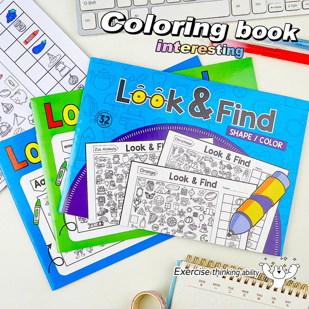 Coloring Book Look Find Student Puzzle Interesting Items Focus