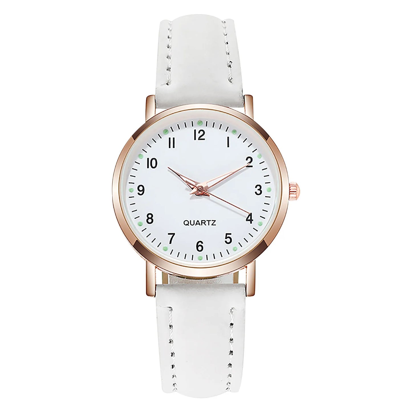Women's Diamond-Studded Luminous Retro Quartz Watch | Leather Strap