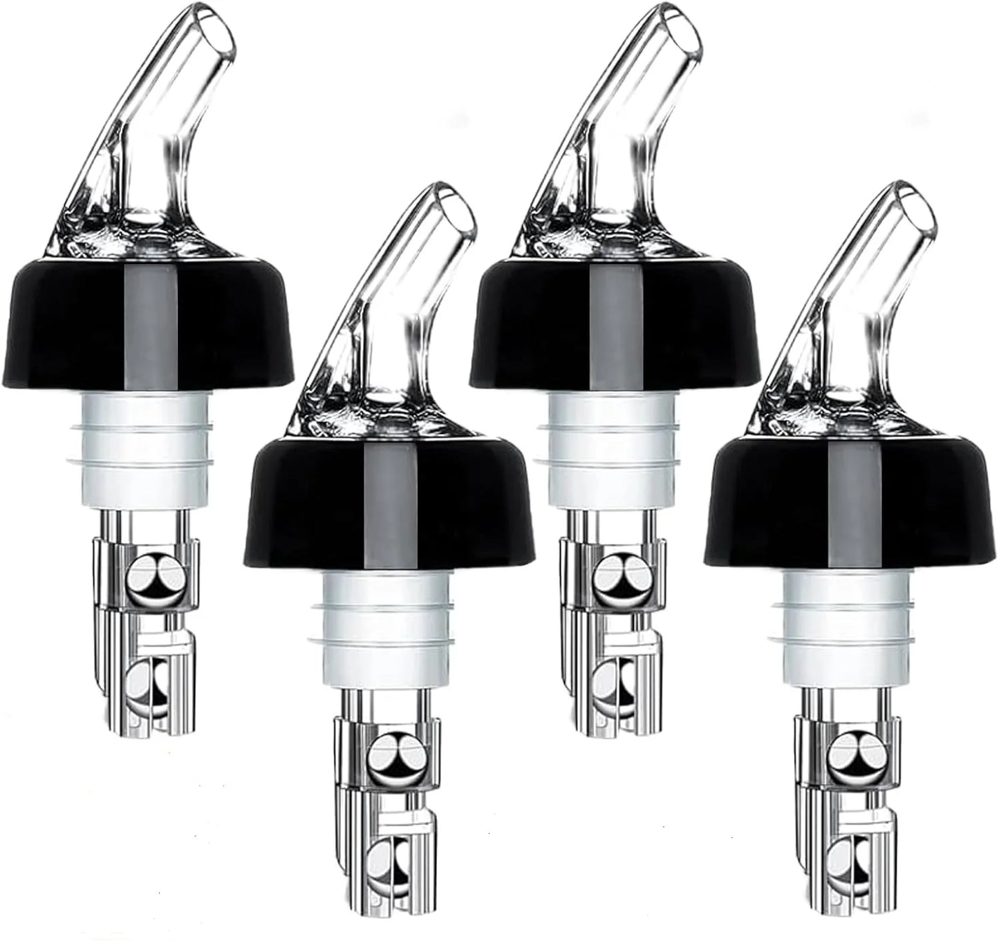 4 Different Measured Bottle Pourer Spouts Liquor Pourers Quick Shot Spirit Driinks Wine Cocktail Whiskey Dispenser Bartender Peaceful Pleasures Health and Wellness