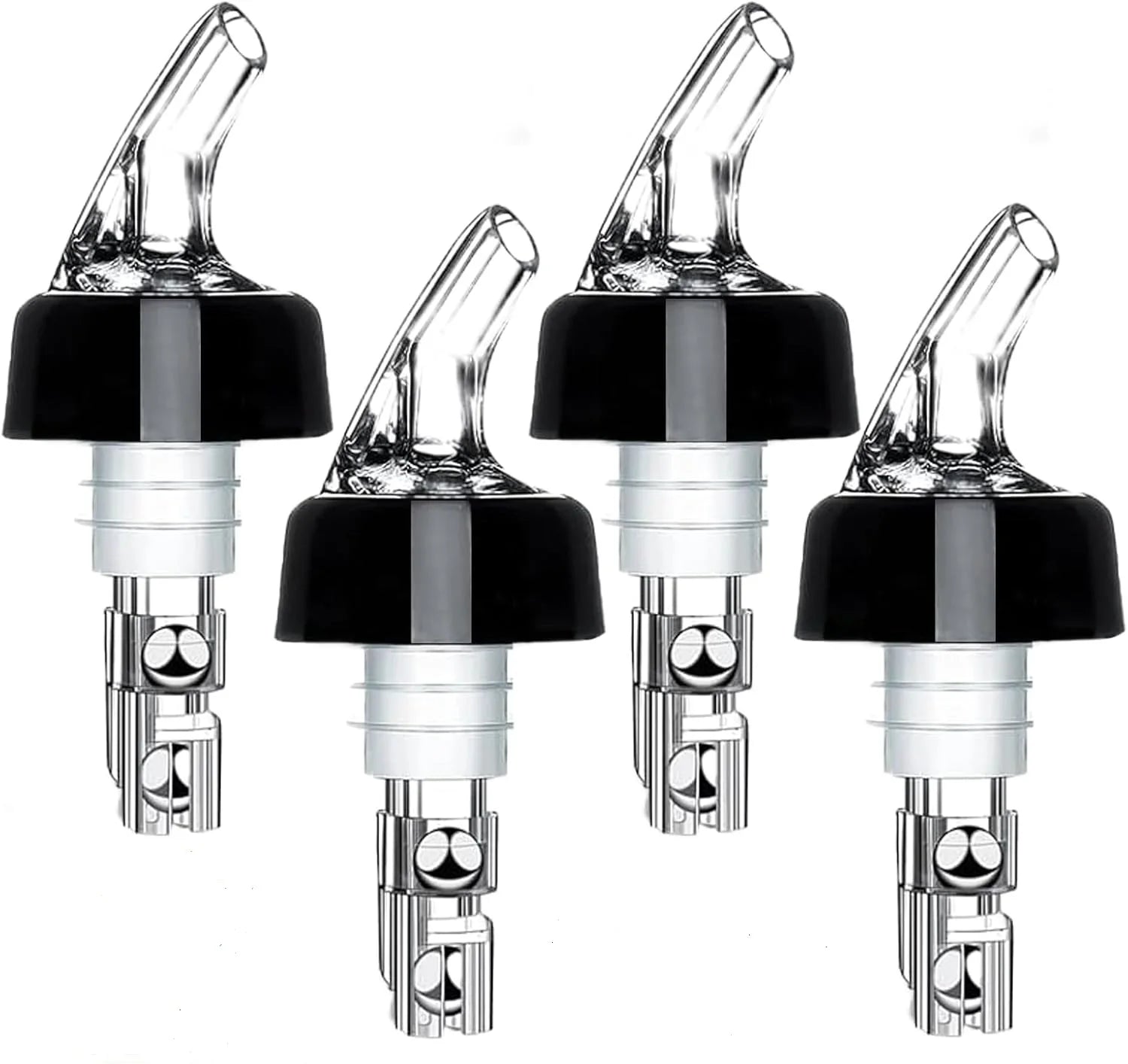 4 Different Measured Bottle Pourer Spouts Liquor Pourers Quick Shot Spirit Driinks Wine Cocktail Whiskey Dispenser Bartender Peaceful Pleasures Health and Wellness