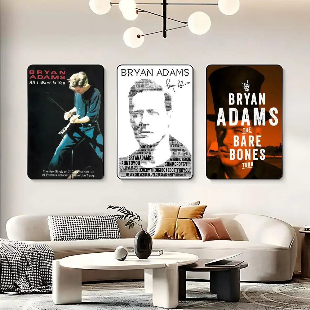 Singer B-Bryan Adams Poster HD Self Adhesive Waterproof Wall Art Ideal for Home Office Dorm Bedroom Great Gift Peaceful Pleasures Health and Wellness