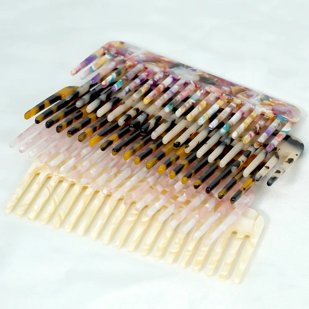Acetate Wide Tooth Detangling Hair Comb – Anti-Static Set