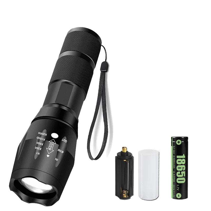 ZHIYU Zoomable LED Tactical Flashlight – Waterproof, 5 Modes