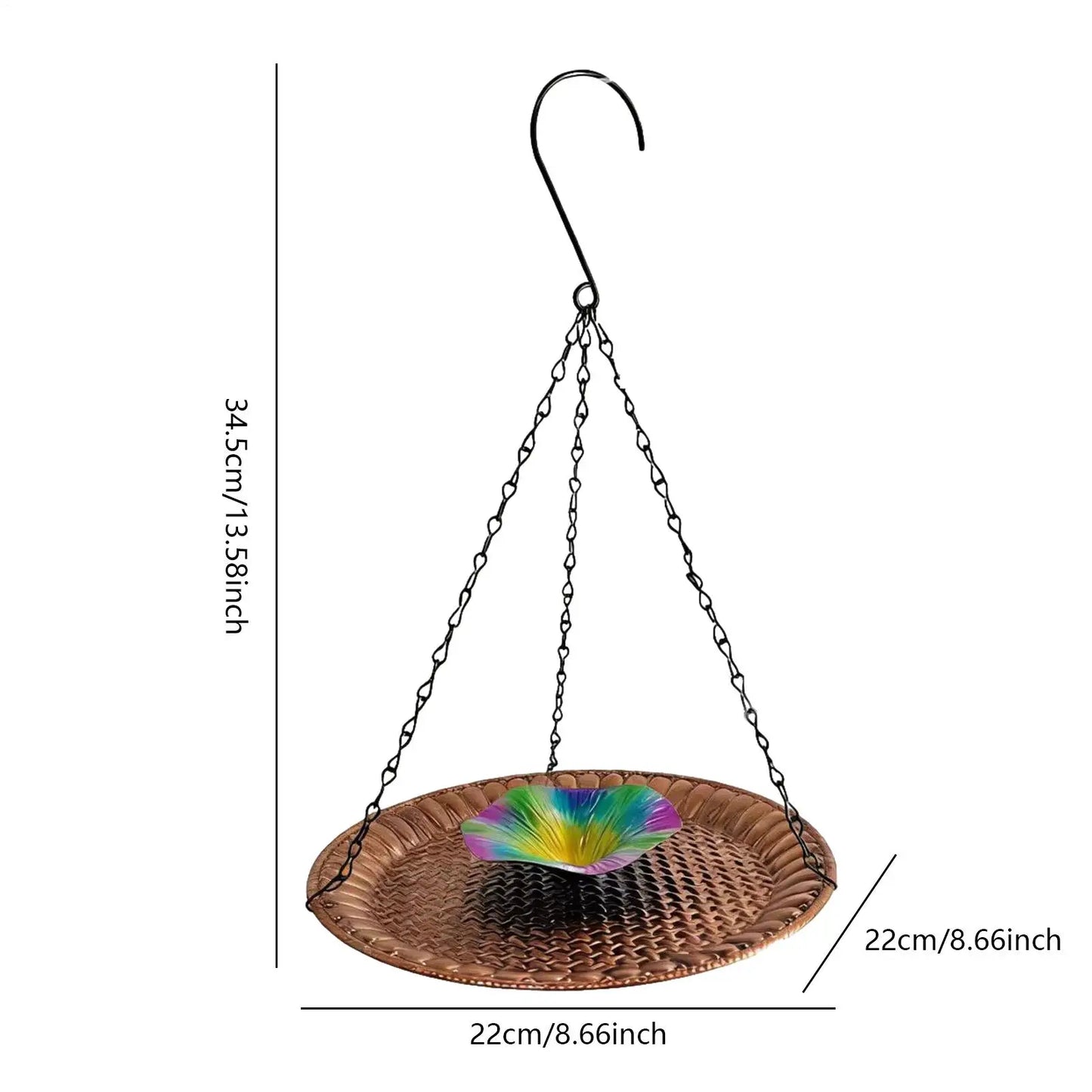 Decorative Metal Bird Bath Water Bowl for Garden & Patio