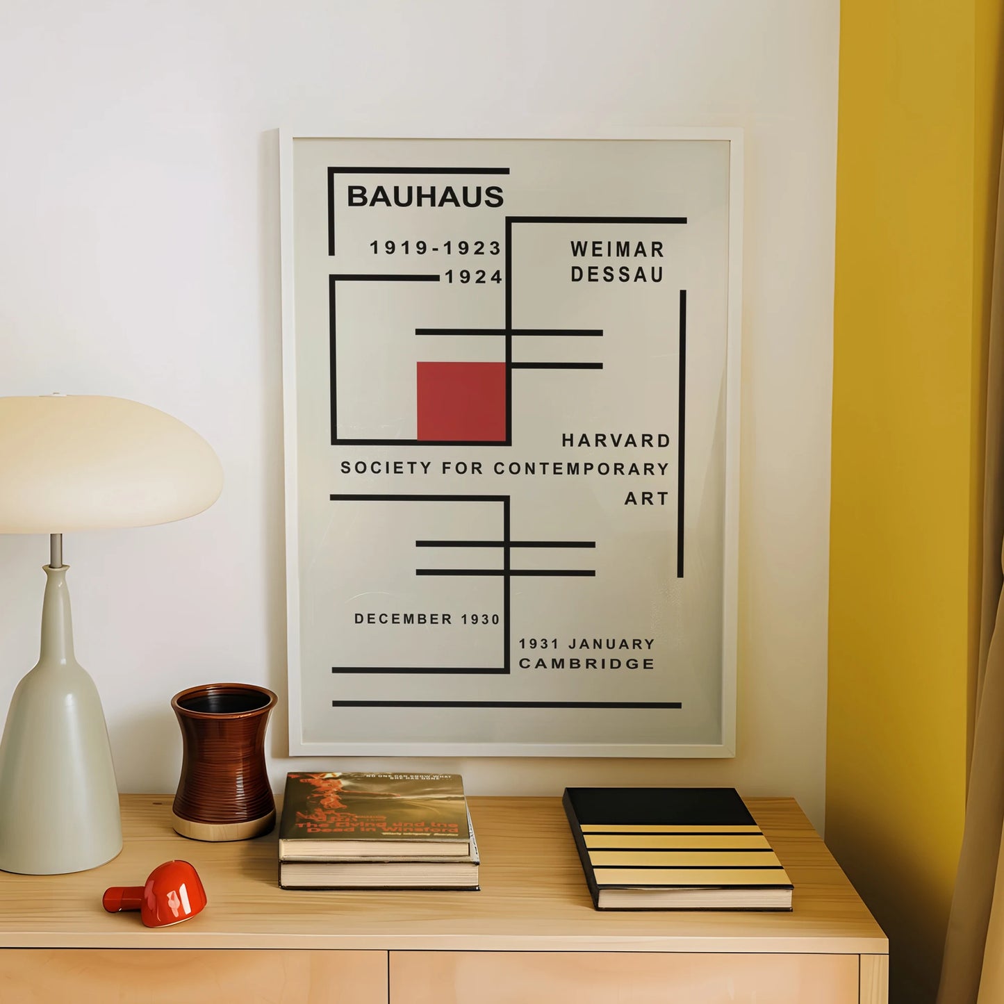 Modern Minimalist Bauhaus Canvas Wall Art Print | Home Decor