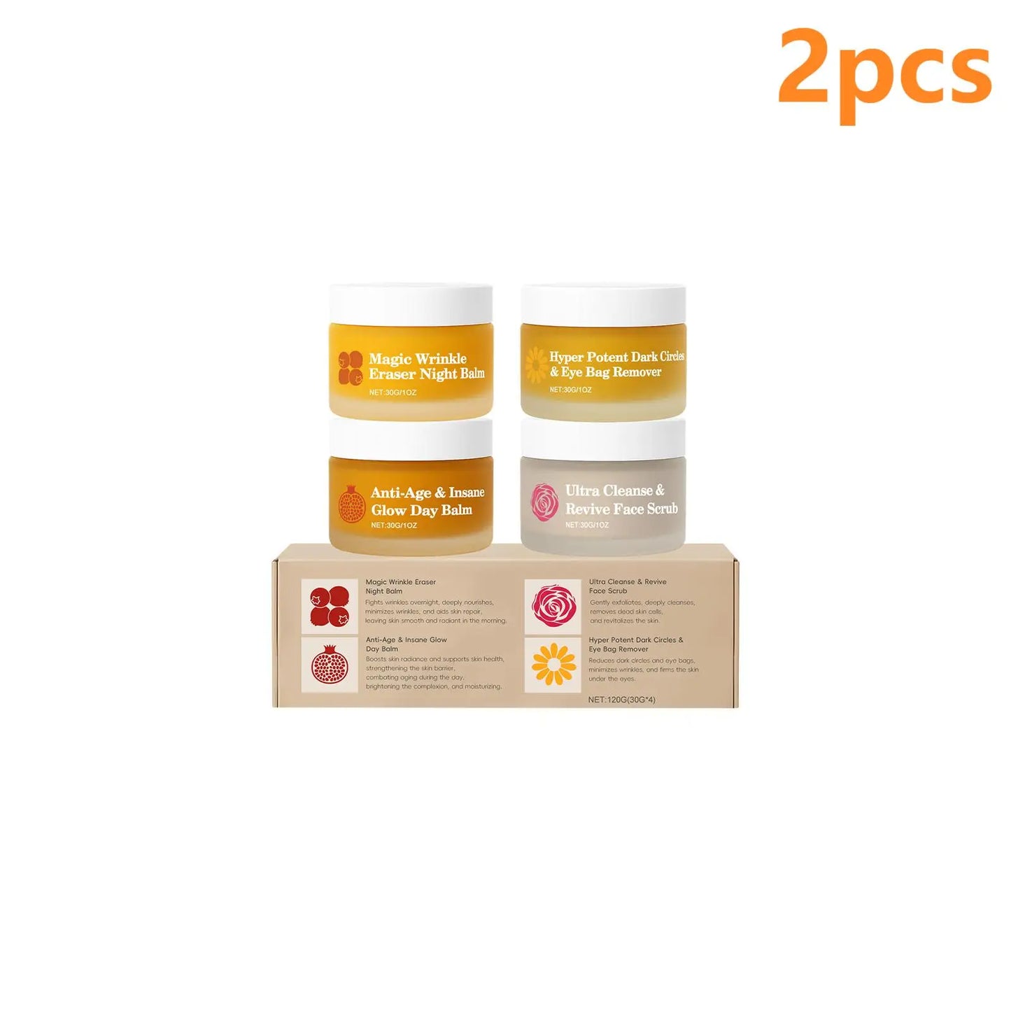 Day & Night Face Cream Set | Hyaluronic Acid + Eye & Scrub