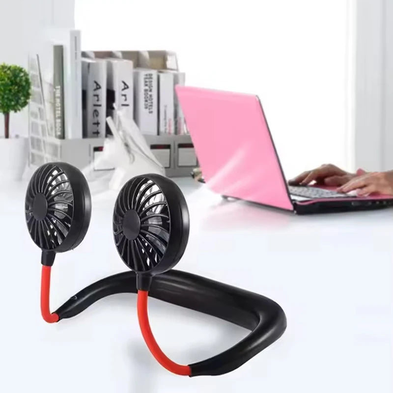 High Quality Headphone Design Hand Free Traveling Outdoor Portable Usb Rechargeable Led Neck Fan Mini Handheld Fan Peaceful Pleasures Health and Wellness