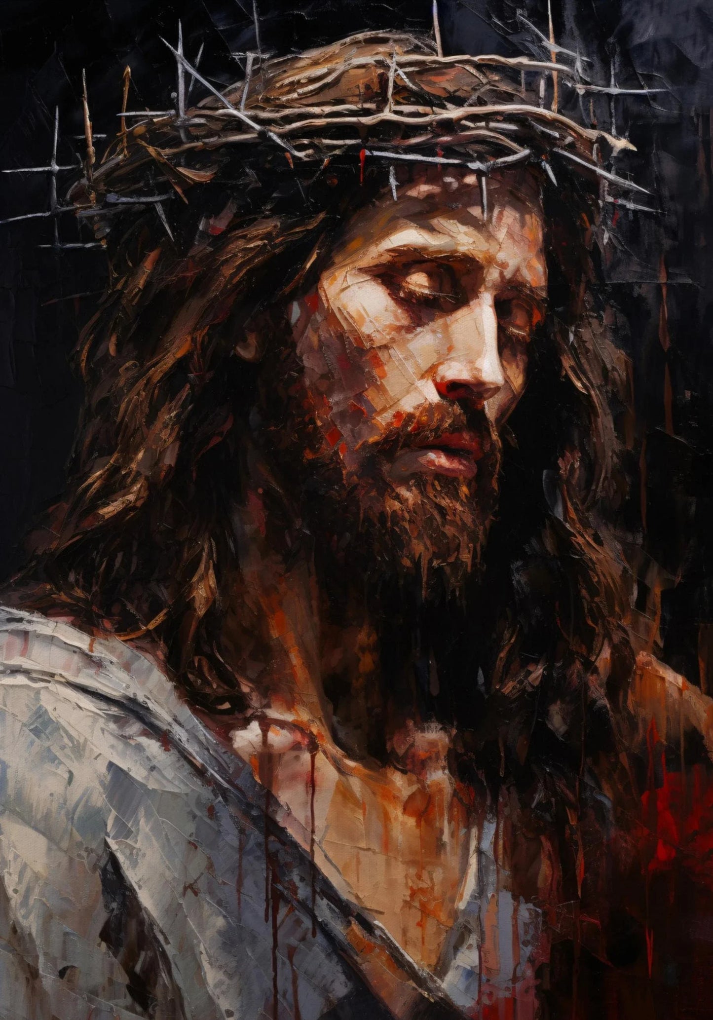 Jesus Christ Divine Hand Retro Canvas Wall Art | Religious Décor