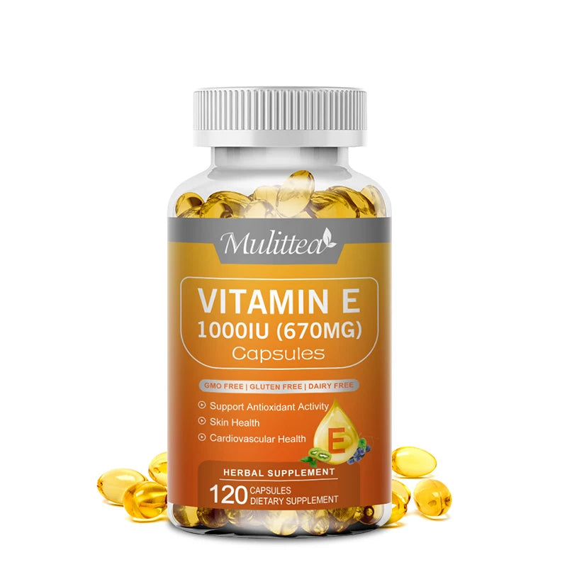 Vitamin E Capsules – Antioxidant, Skin Brightening & Blood Circulation | 120 Count Peaceful Pleasures Health and Wellness 120pcs United States