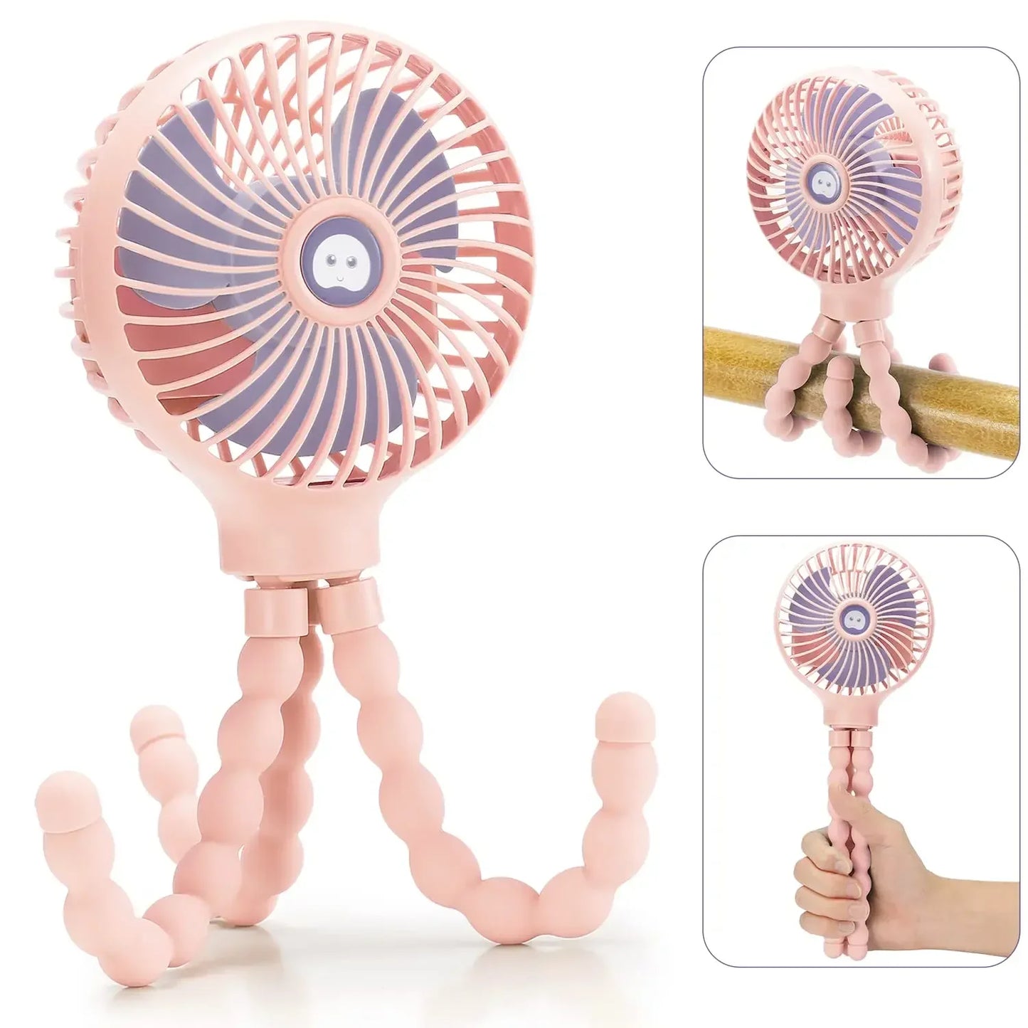 Portable Fan USB Rechargeable Clip-on Fans 3 Speeds 600mAh Mini Mini Air Cooler Home Cooling Appliances Household Electric Cold Peaceful Pleasures Health and Wellness