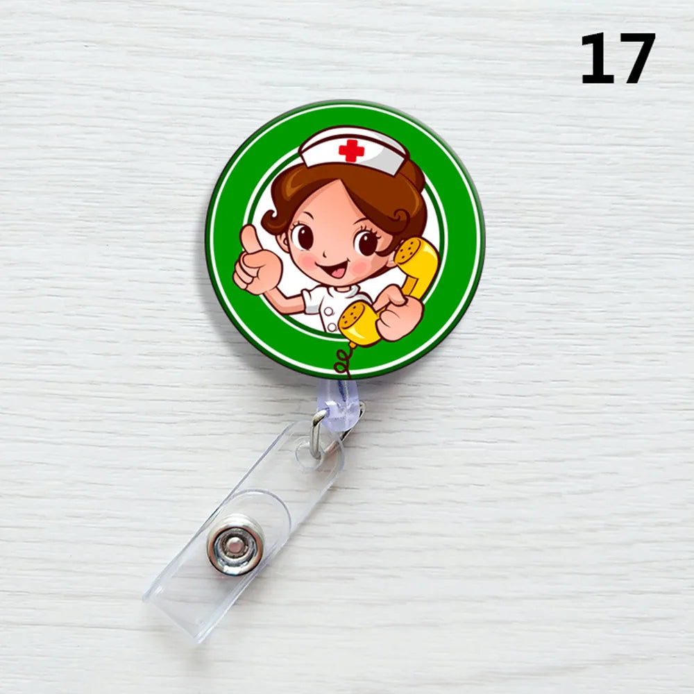 Nurse Exhibiton ID Name Card Badge Reel Doctor Clips Office Supplies Card Holder Clip Badge Holder Clip Name Card Holder Peaceful Pleasures Health and Wellness 17