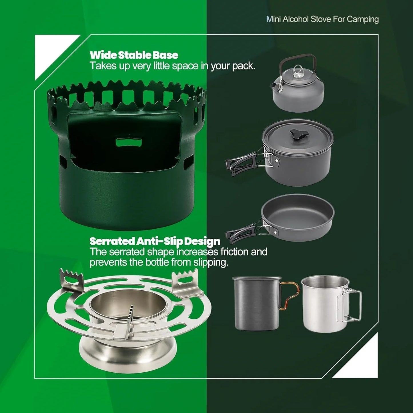 Alcohol Stove Camping Portable Backpacking Lightweight Alcohol Burner Stove for Outdoor Hiking Picnic Emergency Coffee Camping ﻿ Peaceful Pleasures Health and Wellness