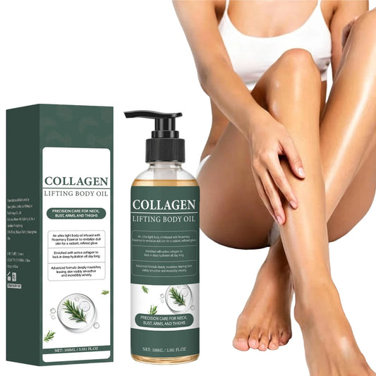 Collagen Lifting Body Oil with Vitamin C and Vitamin E, Hydrates & Nourishes Skin, Firms Skin，Enhances Natural Glow,100ml Peaceful Pleasures Health and Wellness