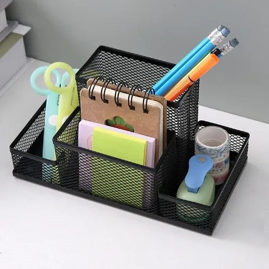 Metal Mesh Desk Pen Holder & Desktop Organizer