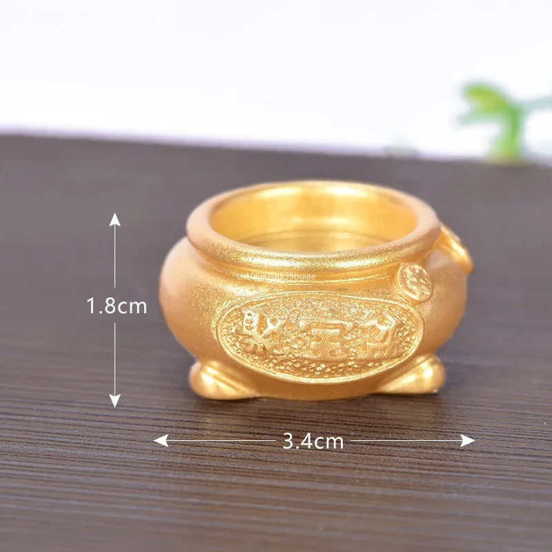 Feng Shui Auspicious Fa Cai Money Tree Gold Ingot Bag Lucky Fortune Spring Festival Mascot Desktop Ornament Car Home Decor Craft Peaceful Pleasures Health and Wellness