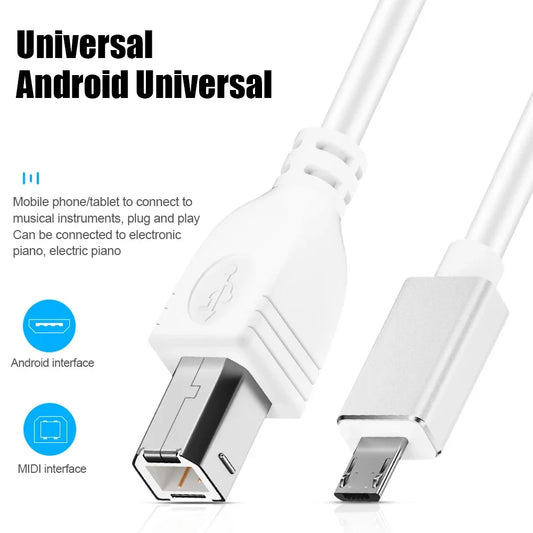 USB Micro/Type-C to USB-B MIDI Cable | Keyboards & Instruments MIDI Instrument Cable Oasis Select 1m
