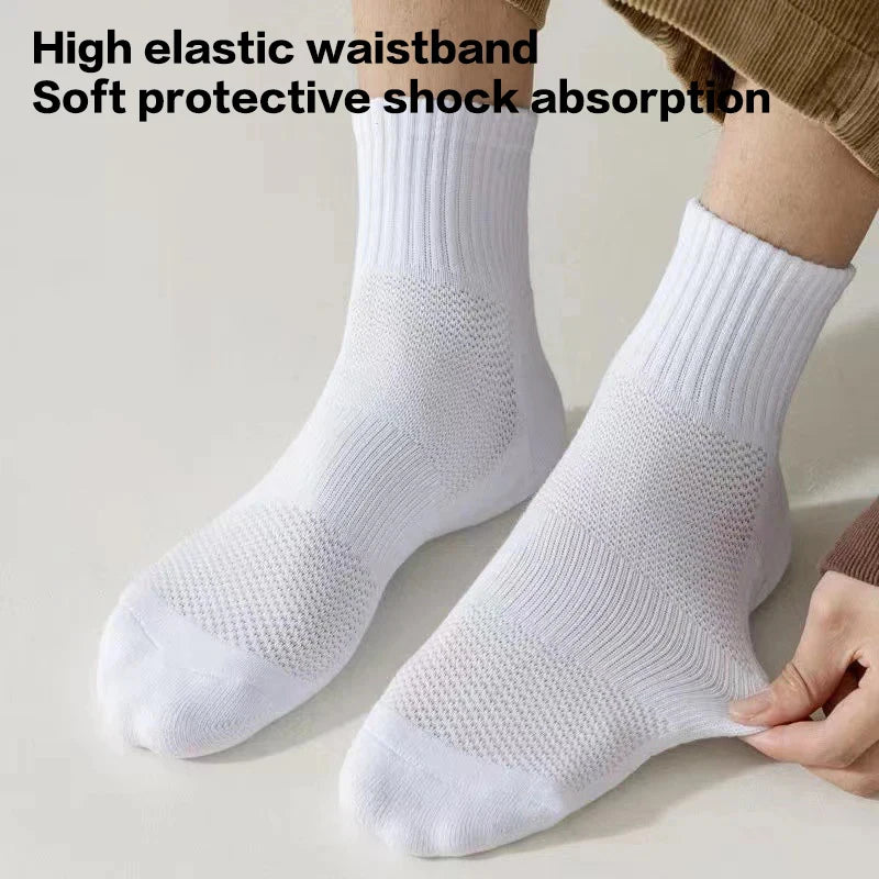 Men's Thick Bottom Sweat Absorbing and Breathable Sports Socks with Bottom Cushion for Running Professional Sports Men's Socks Peaceful Pleasures Health and Wellness