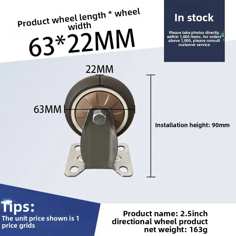 4-Pack Swivel Furniture Caster Wheels – Soft Rubber 1–2 Inch