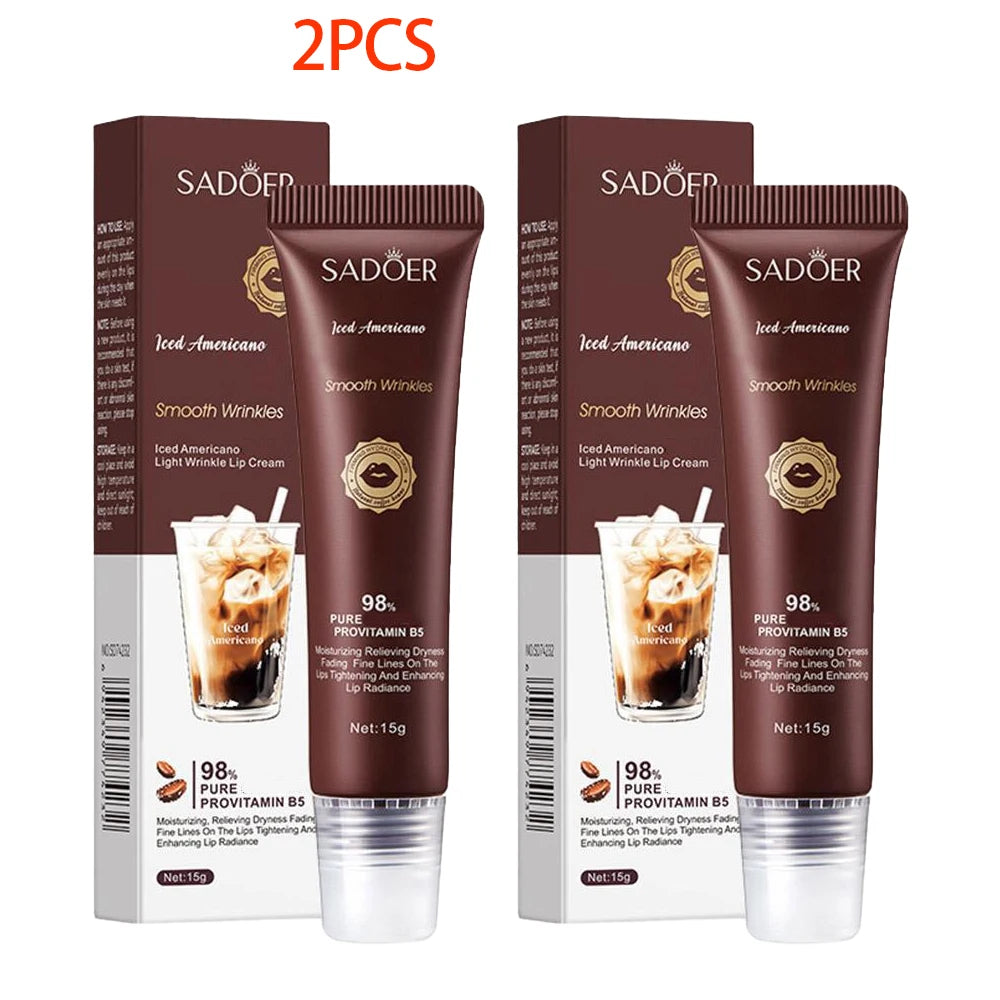 Caffeine Moisturizing Lip Balm Hydrating Nourishing Anti Cracking Reduce Lip Line Plump Lips Cream Peaceful Pleasures Health and Wellness 2PCS A