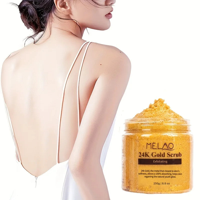 MELAO 24K Gold Salt Scrub – Face & Body Exfoliator 250g