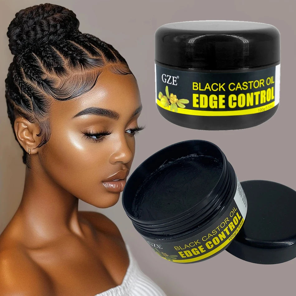 GZE African Black Castor Extra Hold Edge Control Hair Wax Gel