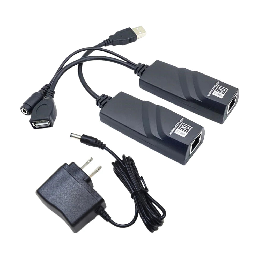 USB Ethernet Extender with Power Adapter USB 2.0 Network Cable Extender To RJ45 Over Cat5 Cat5E Cat6 for Camera Mouse Keyboard Peaceful Pleasures Health and Wellness US