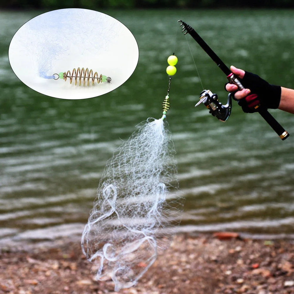 Fishing Netting Luminous Beads Copper Spring Fishing Net with Luminous Beads Accessories For Night Fishing Peaceful Pleasures Health and Wellness
