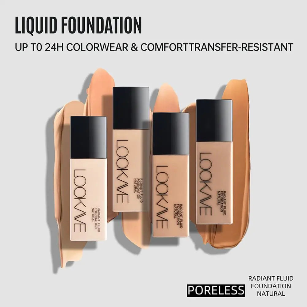 Long-Lasting Liquid Foundation Full Coverage, Natural Matte Finish, Moisturizing Concealer, CC Cream Base Makeup Tool Peaceful Pleasures Health and Wellness