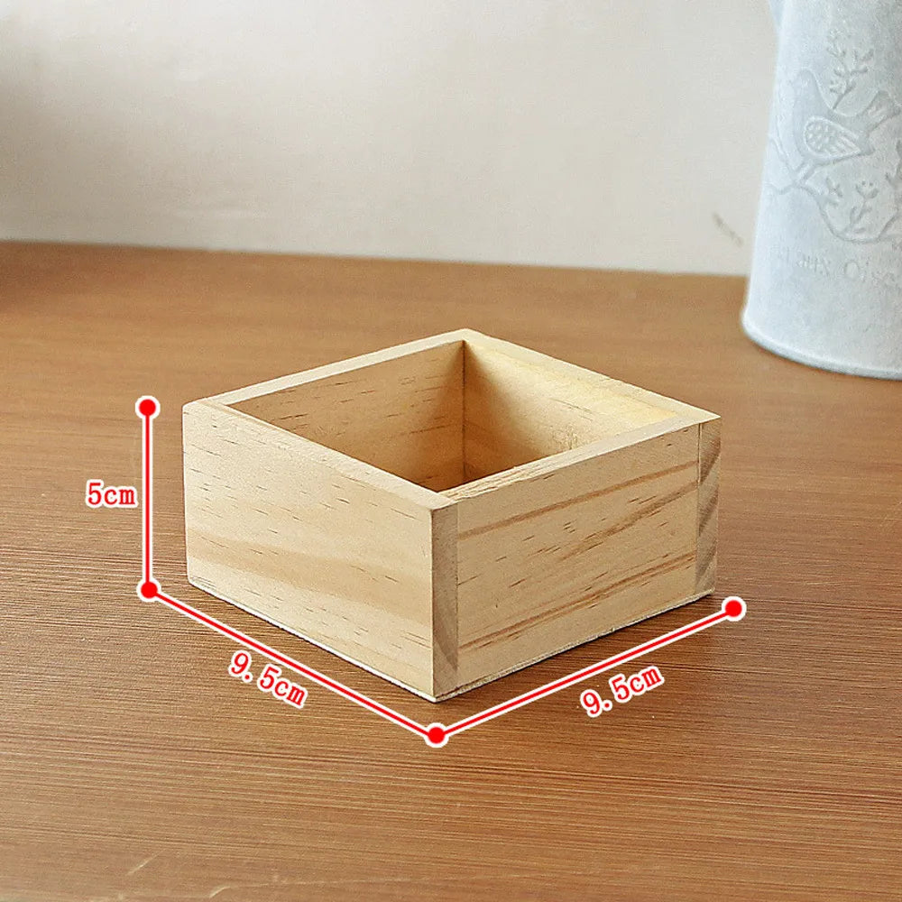 Unfinished Square Wooden Box – Craft Storage & Home Decor