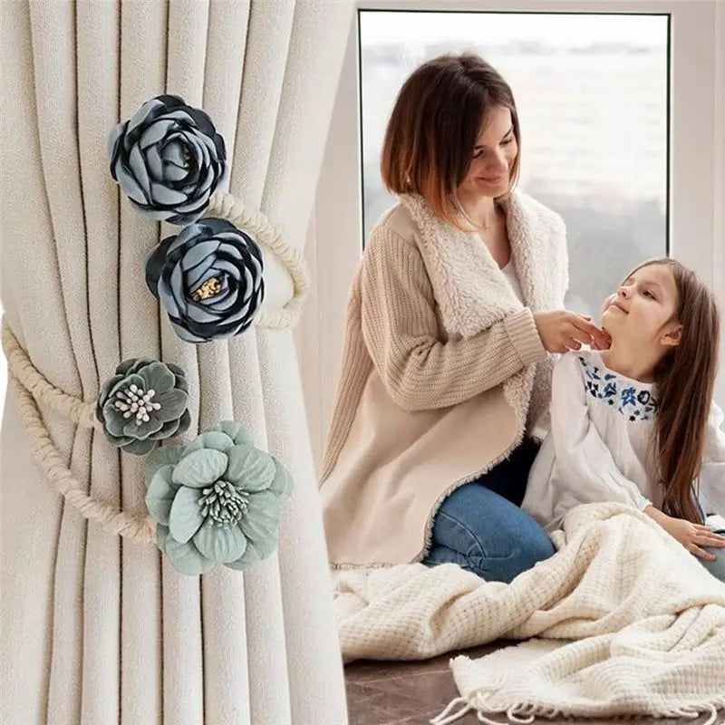 A36T-Flower Curtain Tie Curtain Buckle Versatile Living Room Punch-Free Tie Rope Suitable For A Variety Of Styles Peaceful Pleasures Health and Wellness