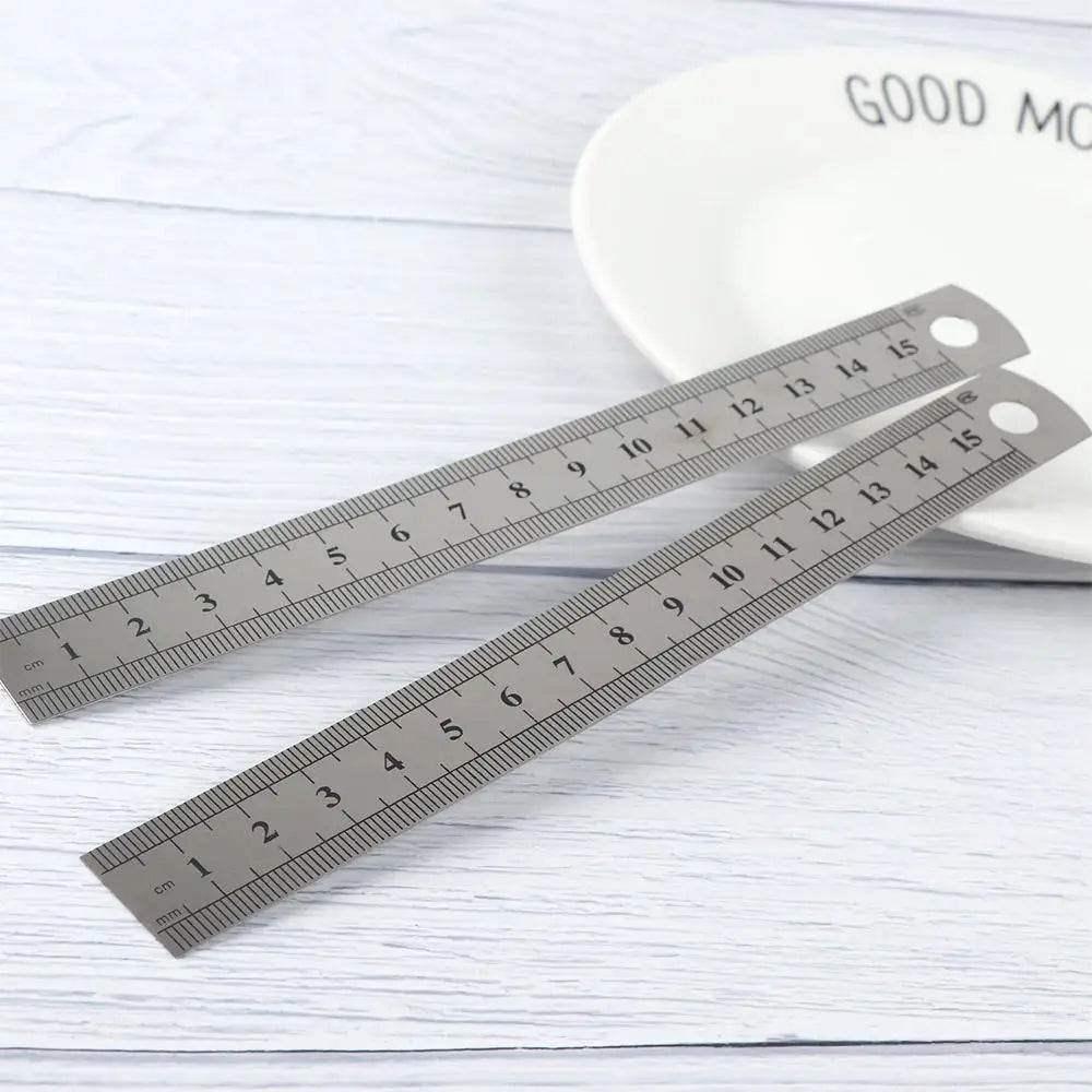 Stainless Steel Double Sided Office Accessories School Stationery Drafting Supplies Straight Ruler Measuring Tool Peaceful Pleasures Health and Wellness