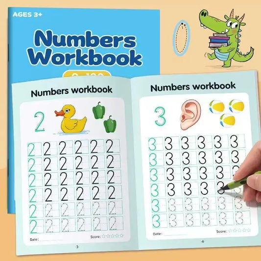 Workbook Tracing Numbers 0-100 Handwriting Textbook Learning Math Peaceful Pleasures Health and Wellness 1 pc