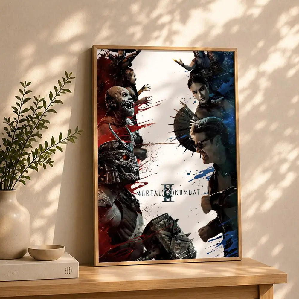 Mortal Kombat Movie Poster – HD Self-Adhesive Waterproof Wall Art Wall Art Poster Peaceful Pleasures Health and Wellness White5 21X30cmNoframe