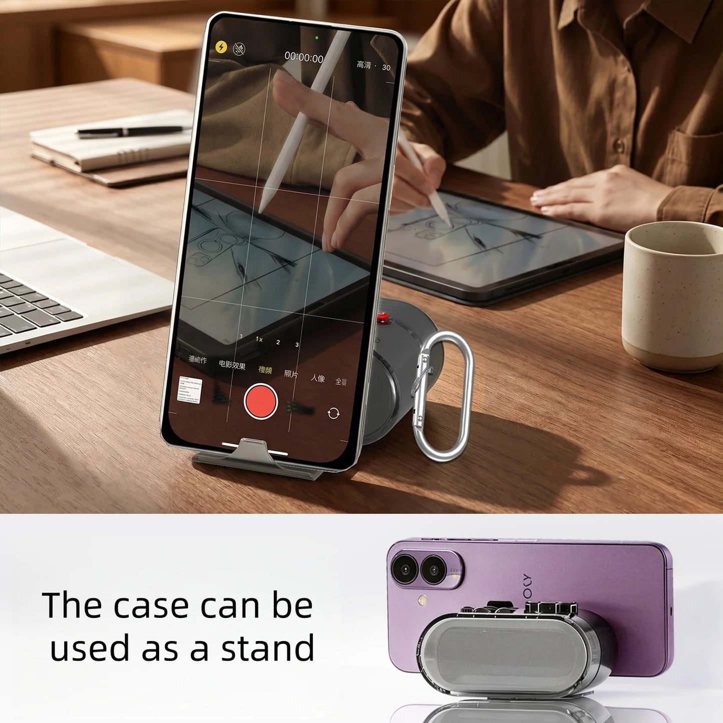 Transparent Protective Case For WF-1000XM6 Headphones Secure Locking Mechanism For Added Stability Doubles As A Phone Stand Peaceful Pleasures Health and Wellness