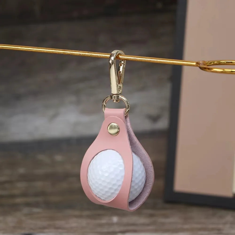 Leather Golf Ball Waist Bag – Clip-On Keychain Organizer