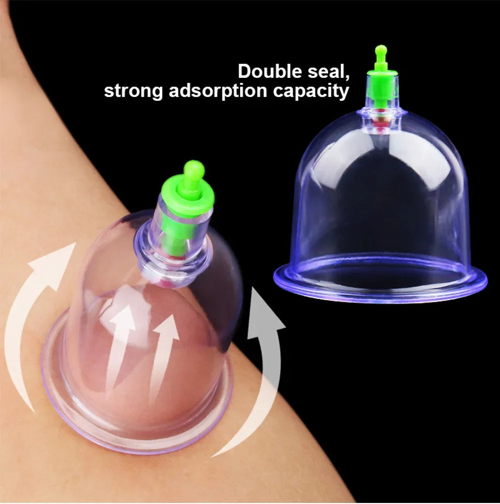 6-Piece Vacuum Cupping Set with Pump Gun – Anti-Cellulite