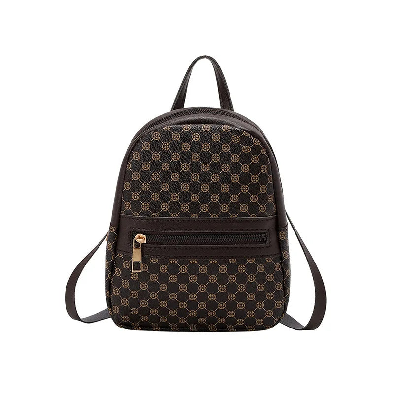 Solid Color Single Shoulder New Trendy Brand PU Women's Handbag Cute Crossbody and Backpack Casual Bag Fresh and Sweet Style Peaceful Pleasures Health and Wellness black