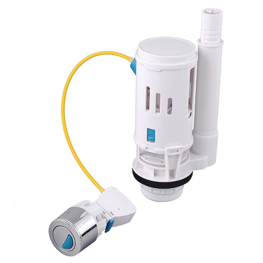 Water Tank Dual Flush Fill Drain Valves Flush Push Button Water Tank Part for Universal Seats Toilet Flush Valves Peaceful Pleasures Health and Wellness Chrome