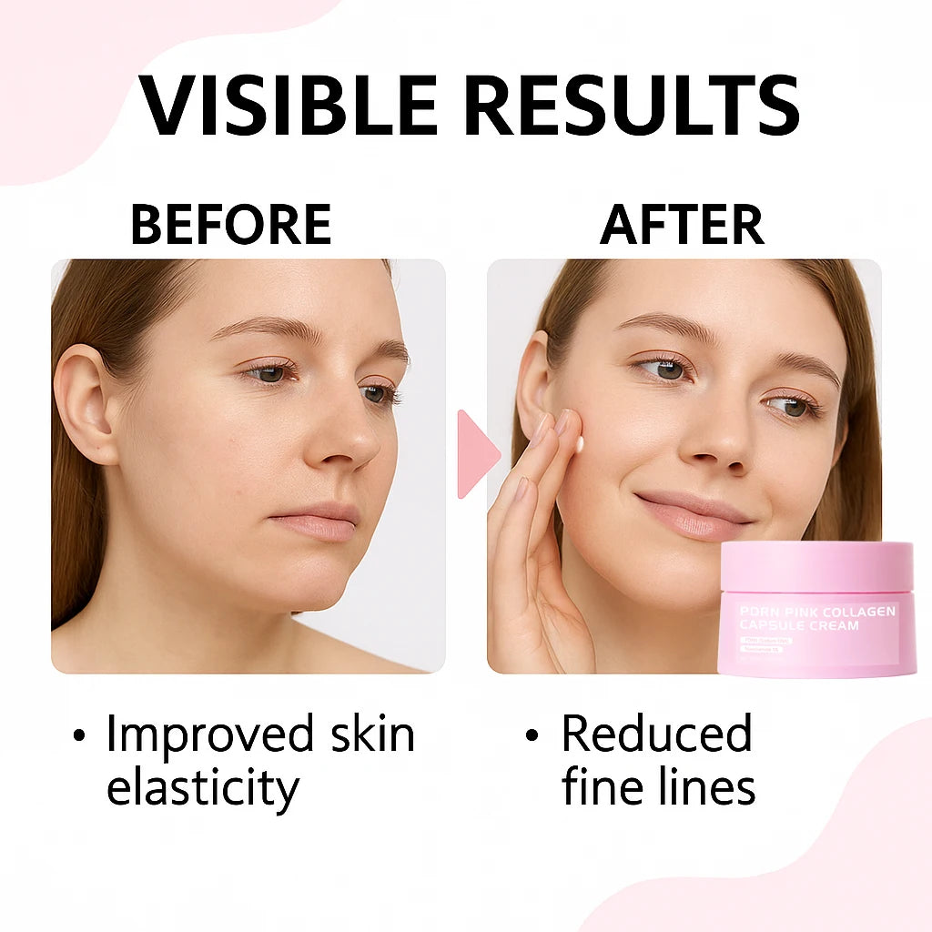PDRN Pink Collagen Capsule Cream with Salmon, Lightweight Moisturizing Cream, Niacinamide for Uneven Skin Tone, Glow hydration Peaceful Pleasures Health and Wellness