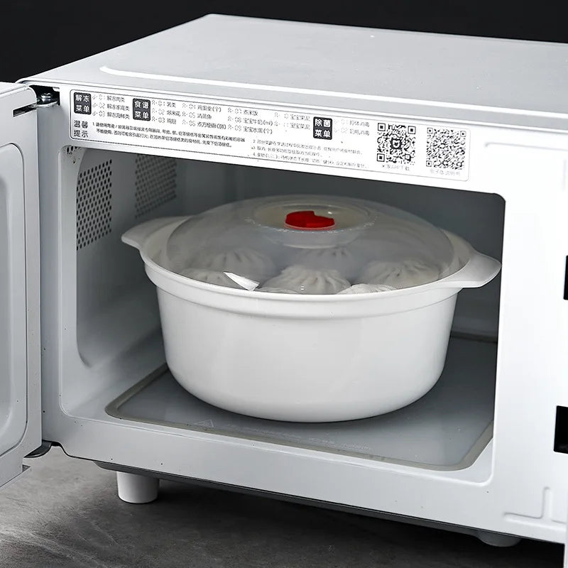 BPA-Free Microwave Heating Bowl with Lid – 1.2L Food-Grade Plastic, Dishwasher Safe