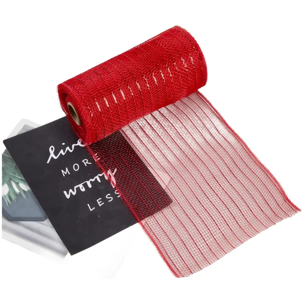 10 Yard PP Mesh Ribbon Roll Christmas Garland Material Holiday