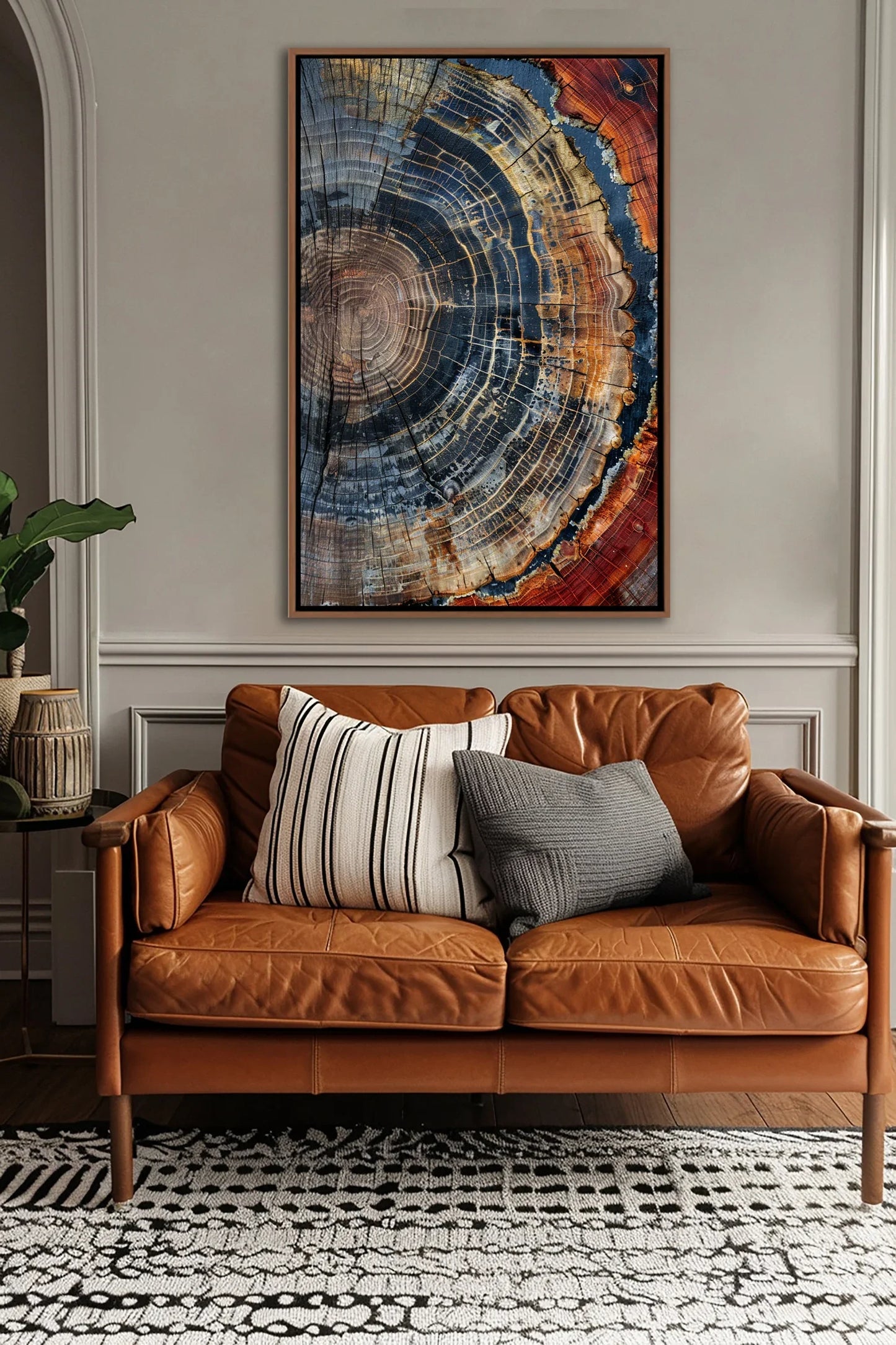 Abstract Tree Ring Canvas Wall Art | Modern Minimalist Decor Canvas Wall Art Peaceful Pleasures Health and Wellness