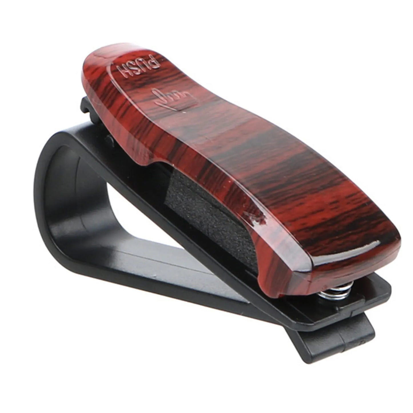 Sun Visor Sunglasses Clip Holder Eyeglasses Storage Fastener Sun Visor Clip-on Glass Case Car Visor Accessories Peaceful Pleasures Health and Wellness Red Wood Pattern