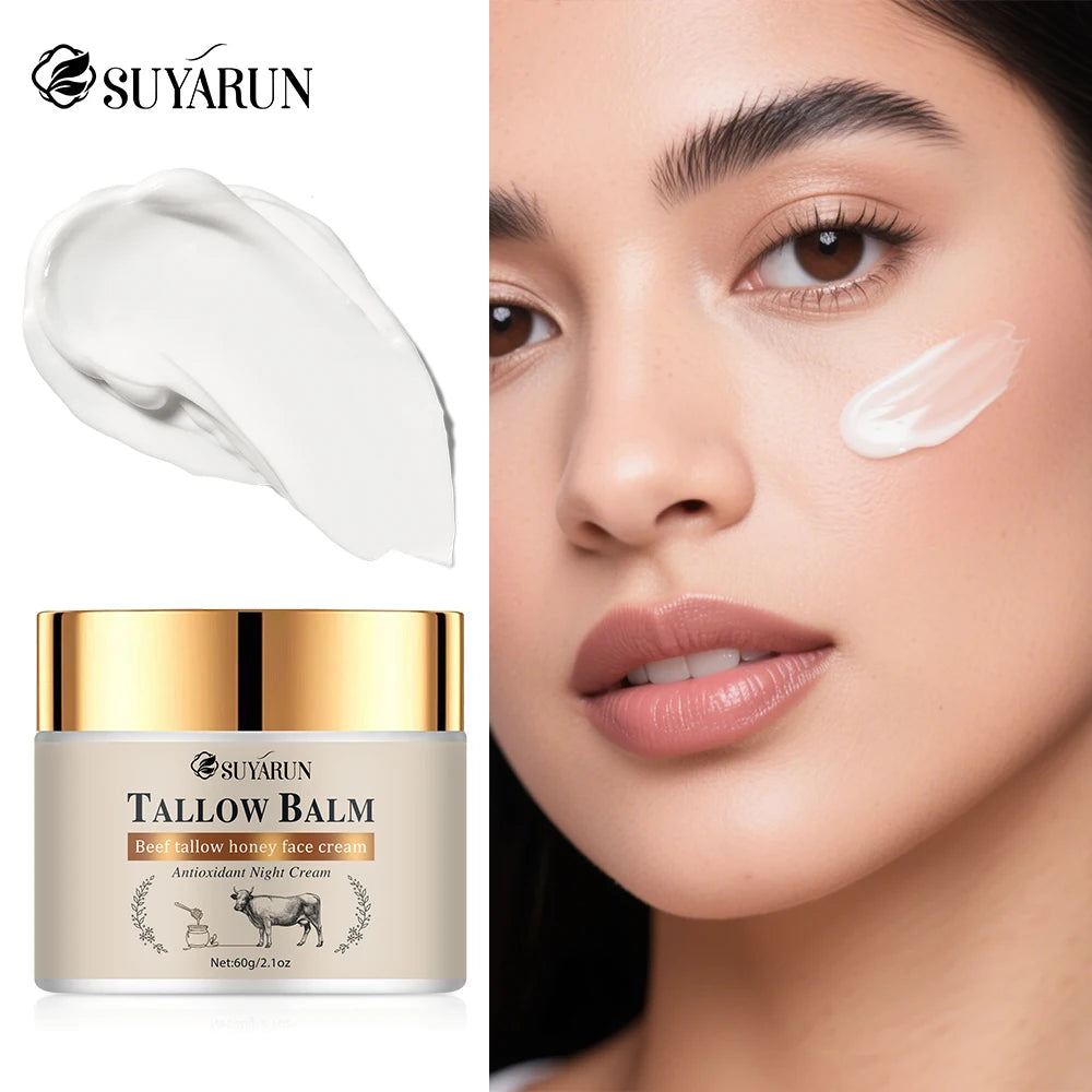 SUYARUN Organic Tallow Face Cream with Honey & Olive Oil - Moisturizing Anti-Aging Skincare for Dry Sensitive Skin. Peaceful Pleasures Health and Wellness