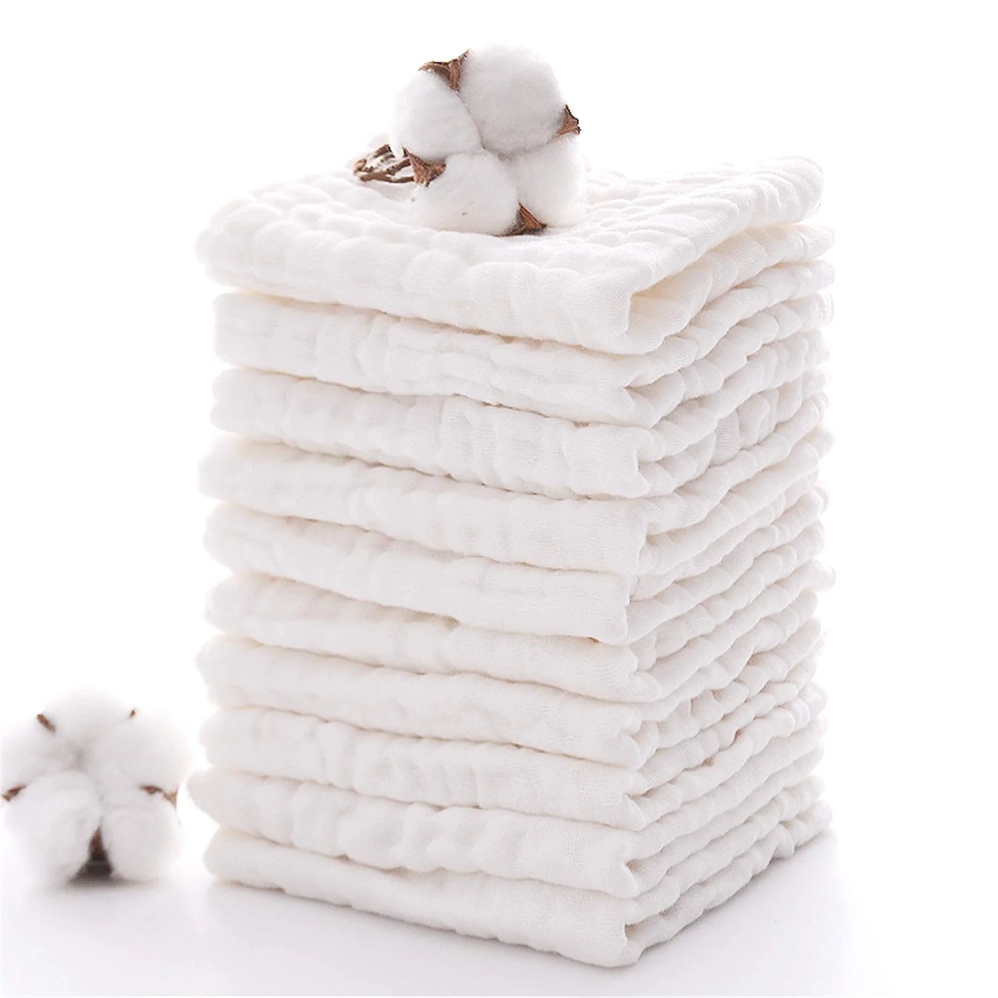 Baby Muslin Washcloths 6-Layer Cotton | Soft Newborn Face Towel 2pk