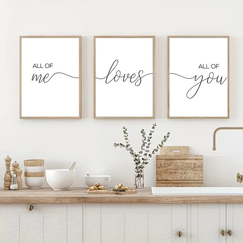 3-Piece "All Of Me Loves All Of You" Christian Canvas Wall Art