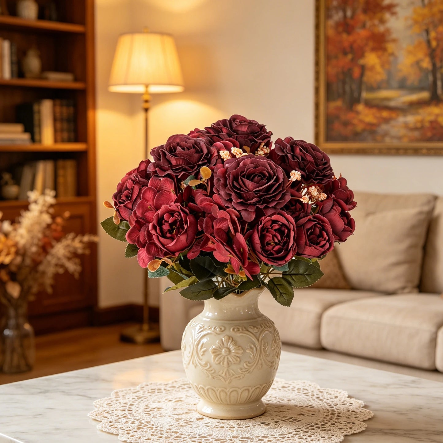 Artificial Silk Rose & Peony Bouquet | Wedding & Home Decor