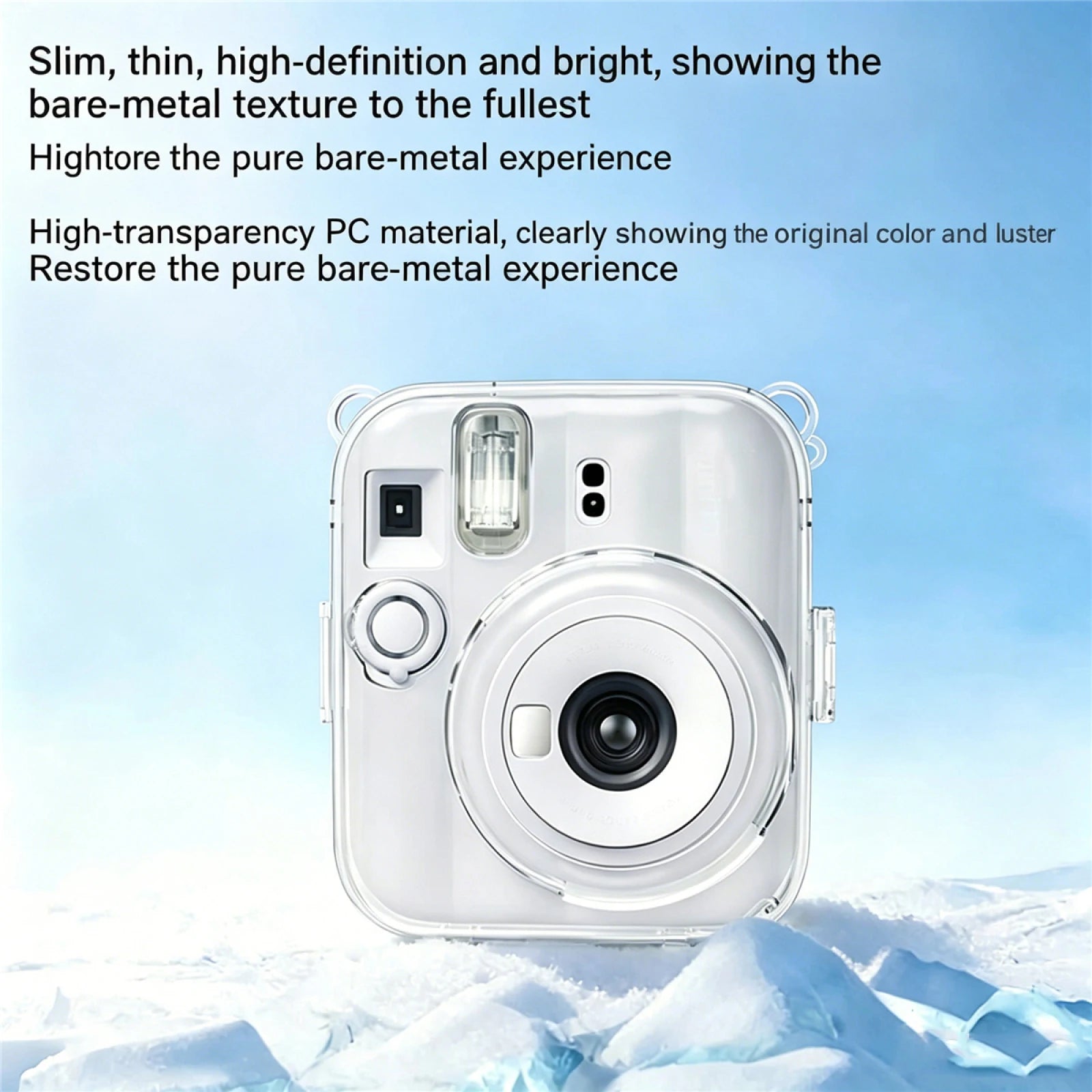 Crystal Clear Hard Case For Instax Mini 13 High Transparency PC Cover 360 Protection Raised Lens Guard Shockproof Anti-Scratch Peaceful Pleasures Health and Wellness